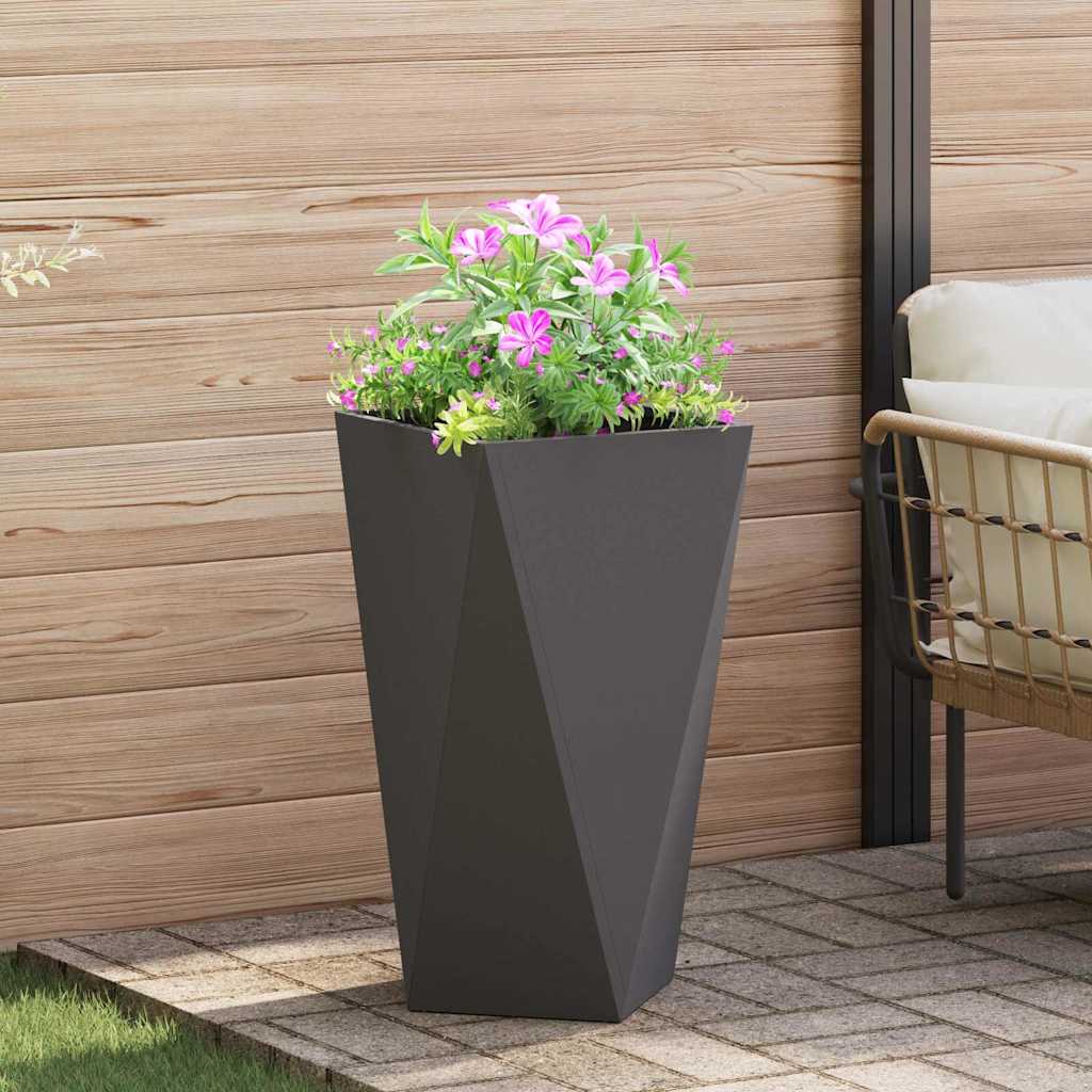 Jardinera vidaxx negro 40 x 40 x 75 cm acero