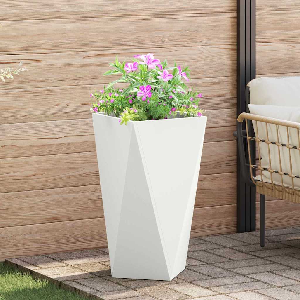 Jardinera vidaxx blanco 40 x 40 x 75 cm acero