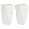Vidaxx macetero 2 piezas blanco 40 x 40 x 75 cm acero