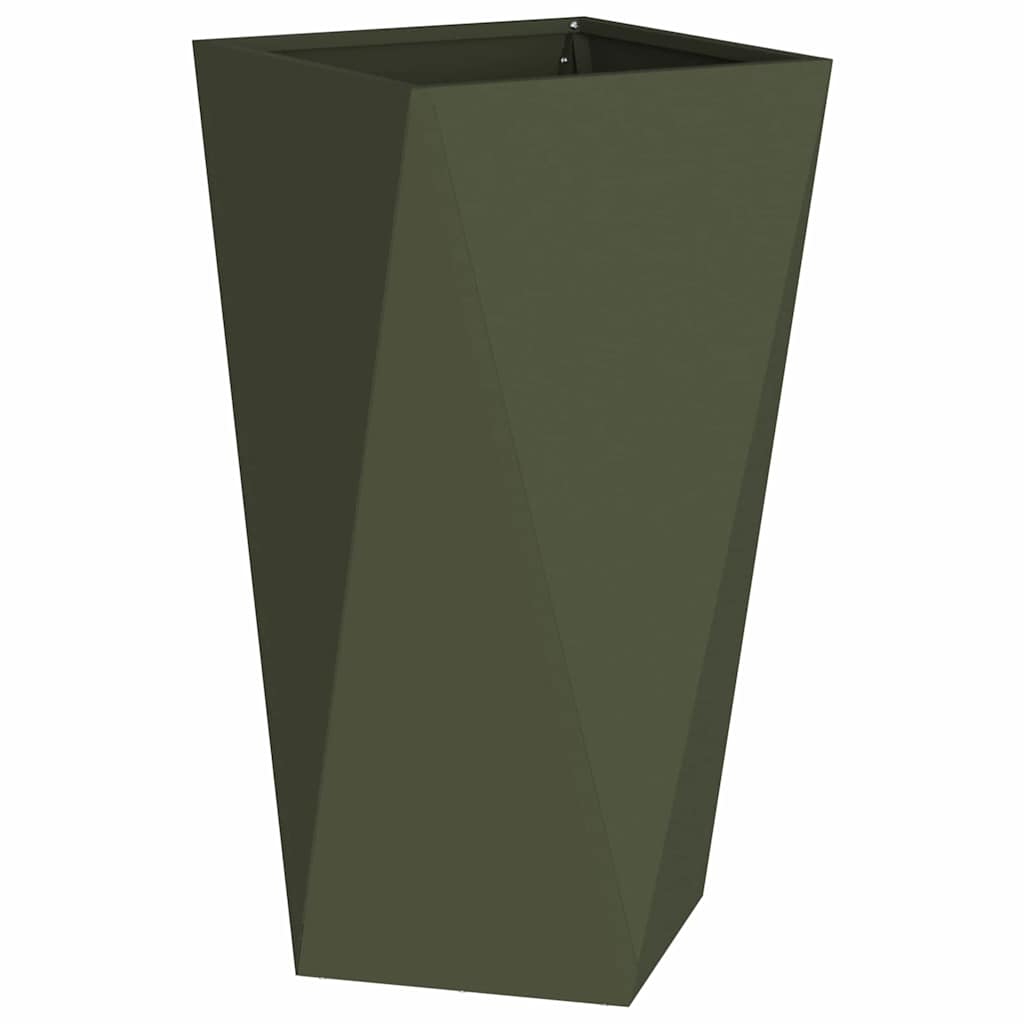 Jardinera vidaxx verde oliva 40 x 40 x 75 cm acero