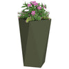 VidaXL macetero 2 piezas verde oliva 40 x 40 x 75 cm acero