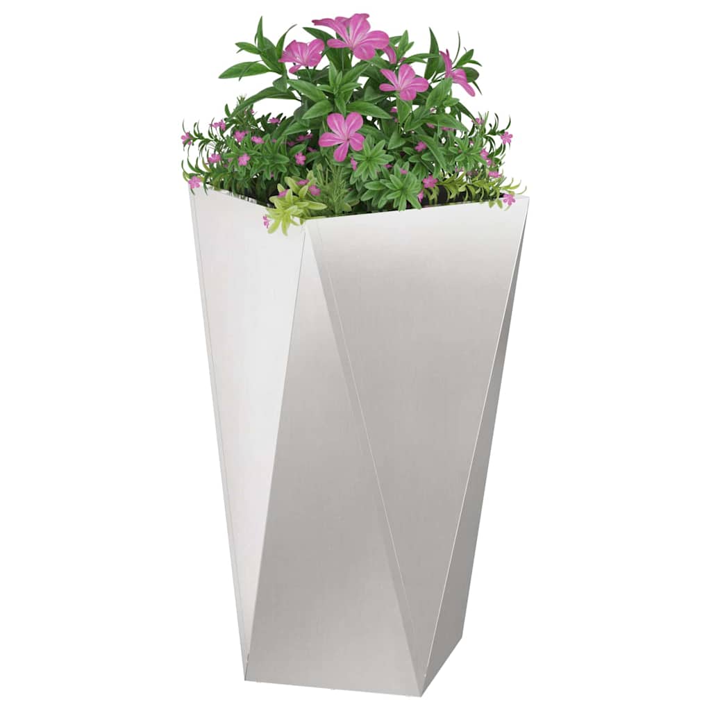 Jardinera vidaxx plateada 40 x 40 x 75 cm acero inoxidable