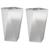 Fioriera Vidaxx 2 pezzi argento 40 x 40 x 75 cm in acciaio inossidabile