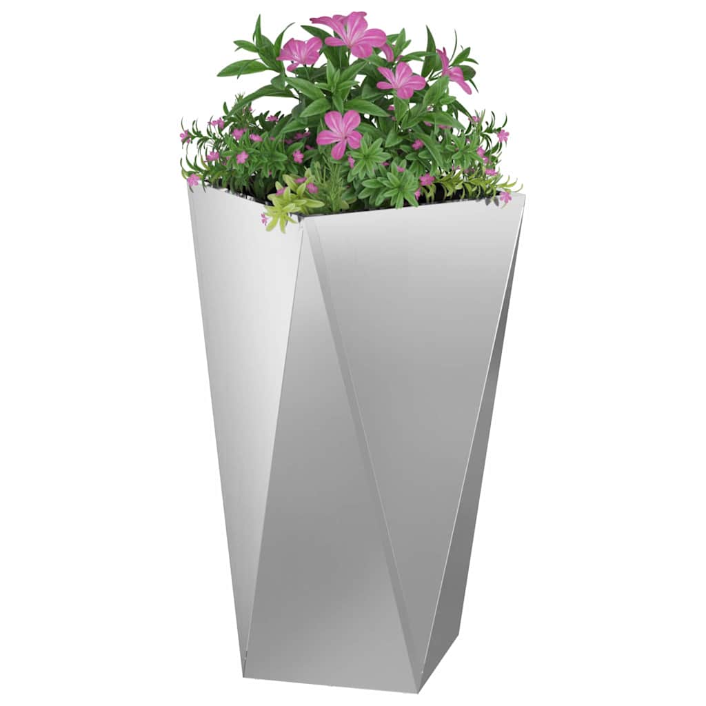 Fioriera Vidaxx 2 pezzi argento 40 x 40 x 75 cm in acciaio zincato