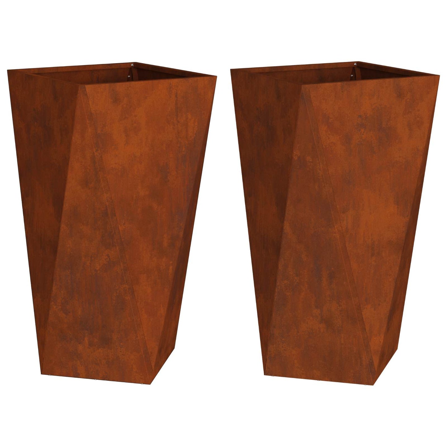Vidaxl plantenbak 2 pcs roestig 40 x 40 x 75 cm cortenstaal