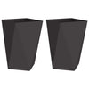 Fioriera Vidaxx 2 pezzi nera 50 x 50 x 75 cm in acciaio