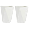 Vidaxl plantenbak 2 pcs wit 50 x 50 x 75 cm staal