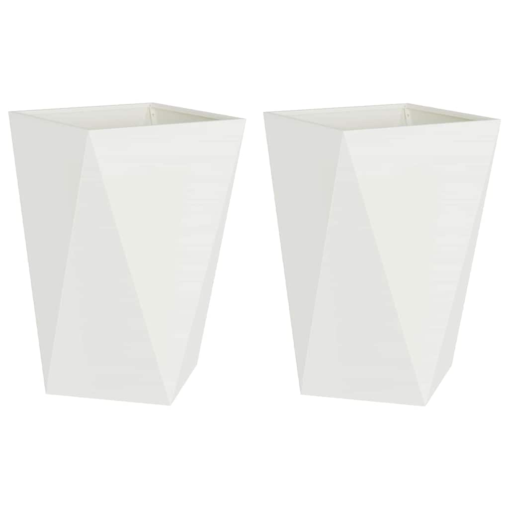 Vidaxx macetero 2 piezas blanco 50 x 50 x 75 cm acero