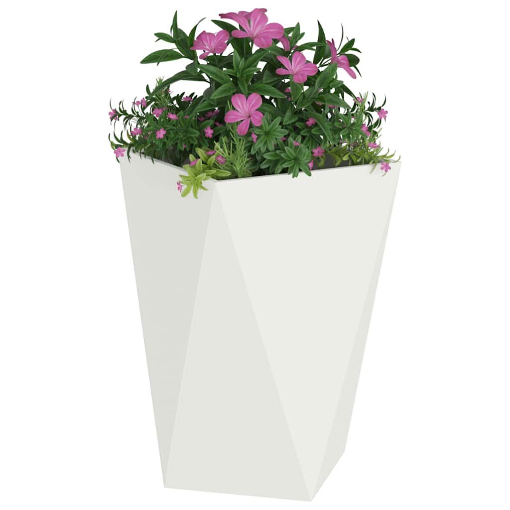 Vidaxx macetero 2 piezas blanco 50 x 50 x 75 cm acero