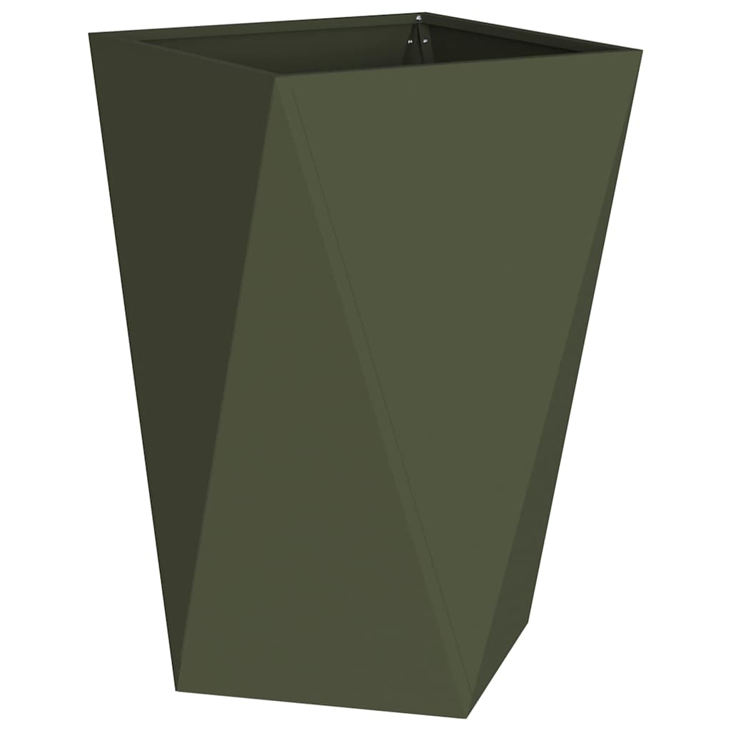 Vidaxl plantenbak olijf groen 50 x 50 x 75 cm staal