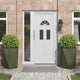 Vidaxx macetero 2 piezas verde oliva 50 x 50 x 75 cm acero