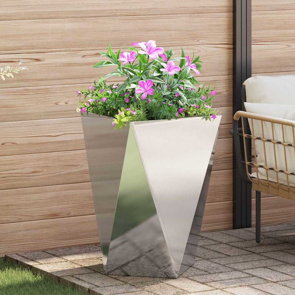 Fioriera Vidaxx argento 50 x 50 x 75 cm in acciaio inossidabile