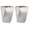 Fioriera Vidaxx 2 pezzi argento 50 x 50 x 75 cm in acciaio inossidabile