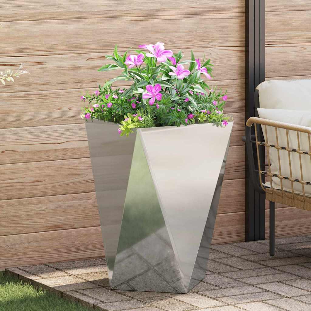 Jardinera vidaxx plateada 50 x 50 x 75 cm acero galvanizado
