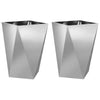Vidaxx macetero 2 piezas plata 50 x 50 x 75 cm acero galvanizado