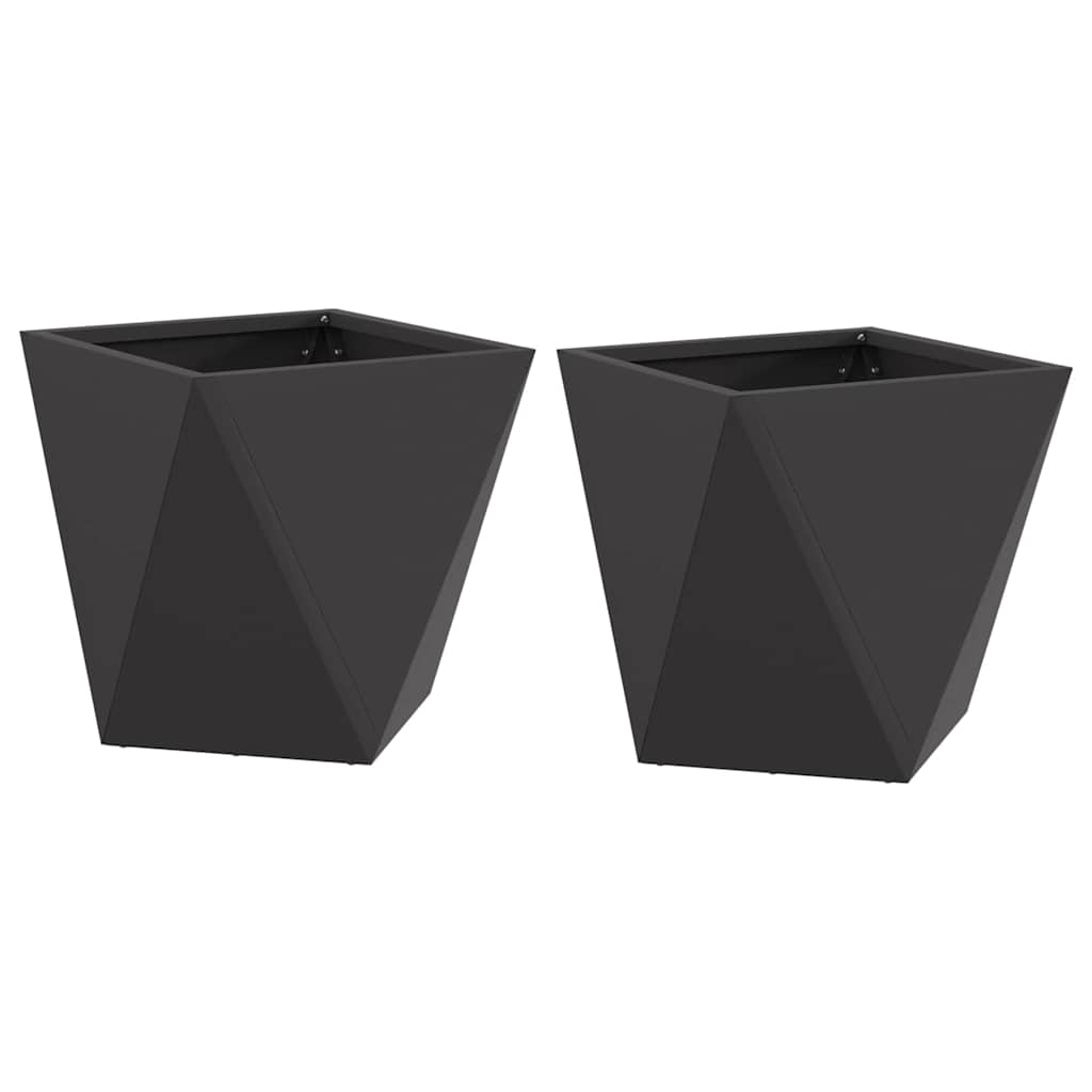 Vidaxx macetero 2 piezas negro 30 x 30 x 30 cm acero