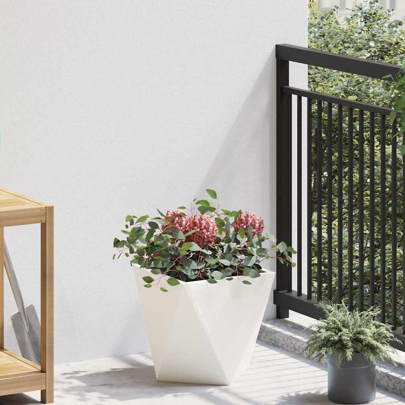 Jardinera vidaxx blanco 30 x 30 x 30 cm acero