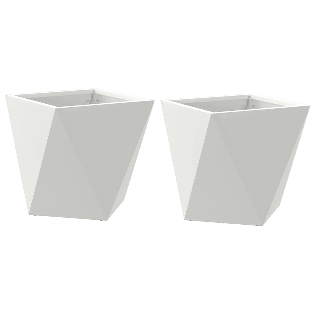 Vidaxx macetero 2 piezas blanco 30 x 30 x 30 cm acero