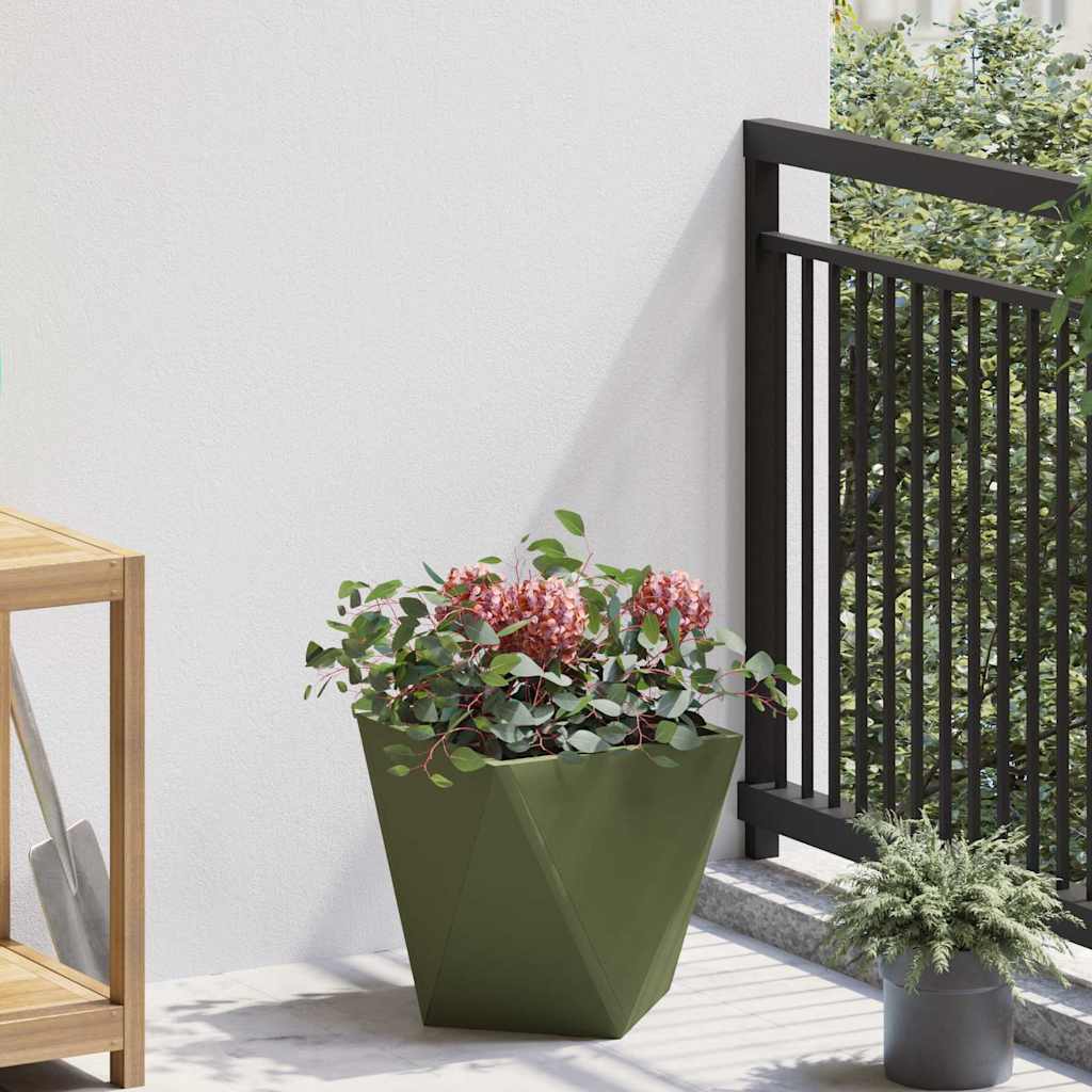 Jardinera vidaxx verde oliva 30 x 30 x 30 cm acero