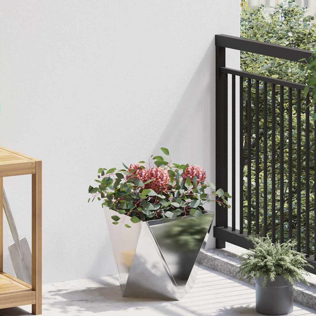 Fioriera Vidaxx argento 30 x 30 x 30 cm in acciaio inossidabile