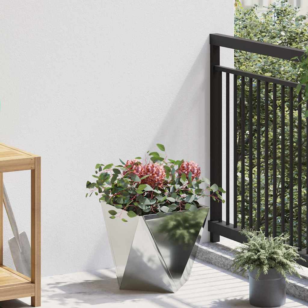Jardinera vidaxx plateada 30 x 30 x 30 cm acero galvanizado