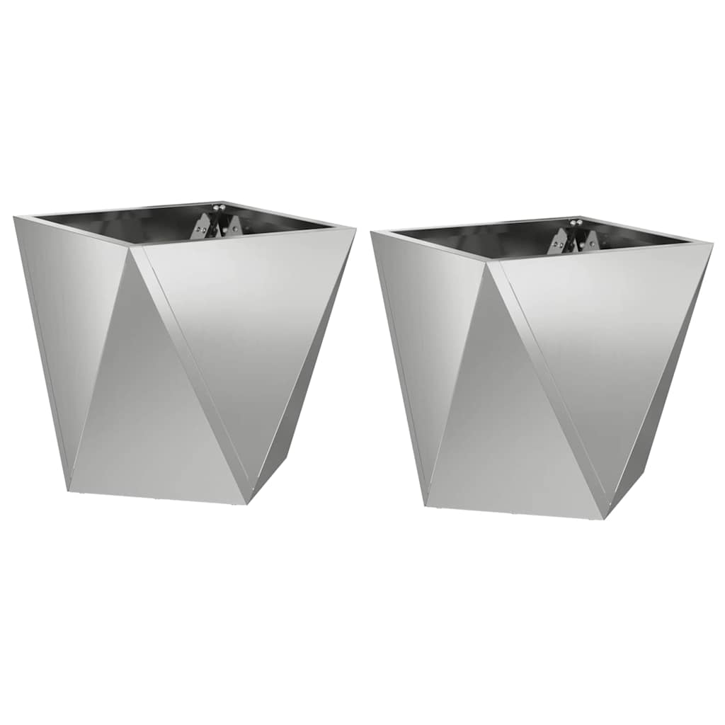 Fioriera Vidaxx 2 pezzi argento 30 x 30 x 30 cm in acciaio zincato