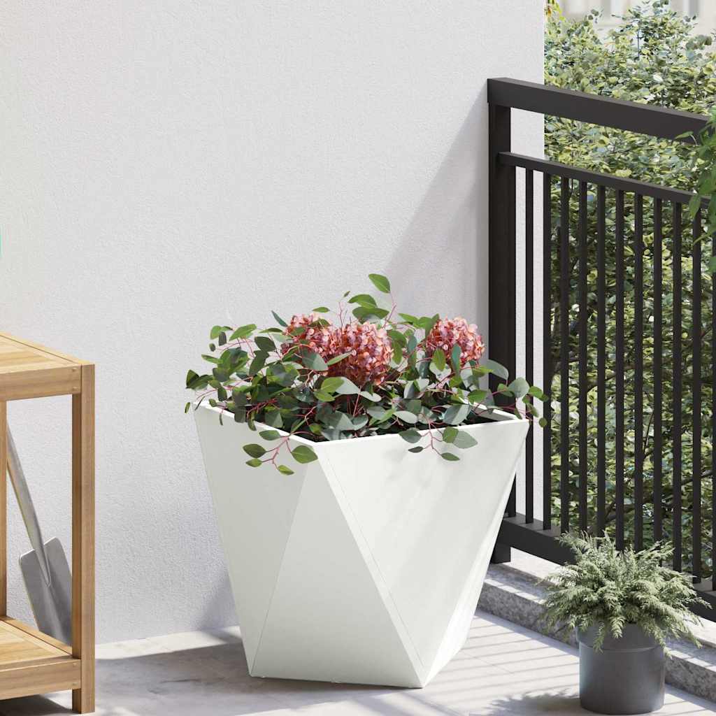 Jardinera vidaxx blanco 40 x 40 x 40 cm acero