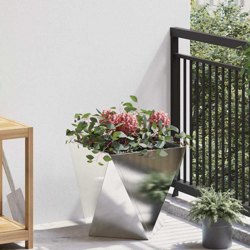 Fioriera Vidaxx argento 40 x 40 x 40 cm in acciaio inossidabile