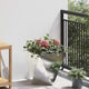 Jardinera vidaxx plateada 40 x 40 x 40 cm acero inoxidable