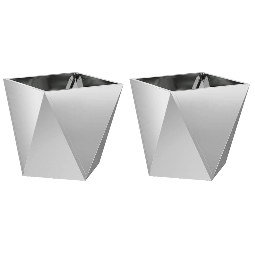 Vidaxl plantenbak 2 pcs zilver 40 x 40 x 40 cm gegalvaniseerd staal