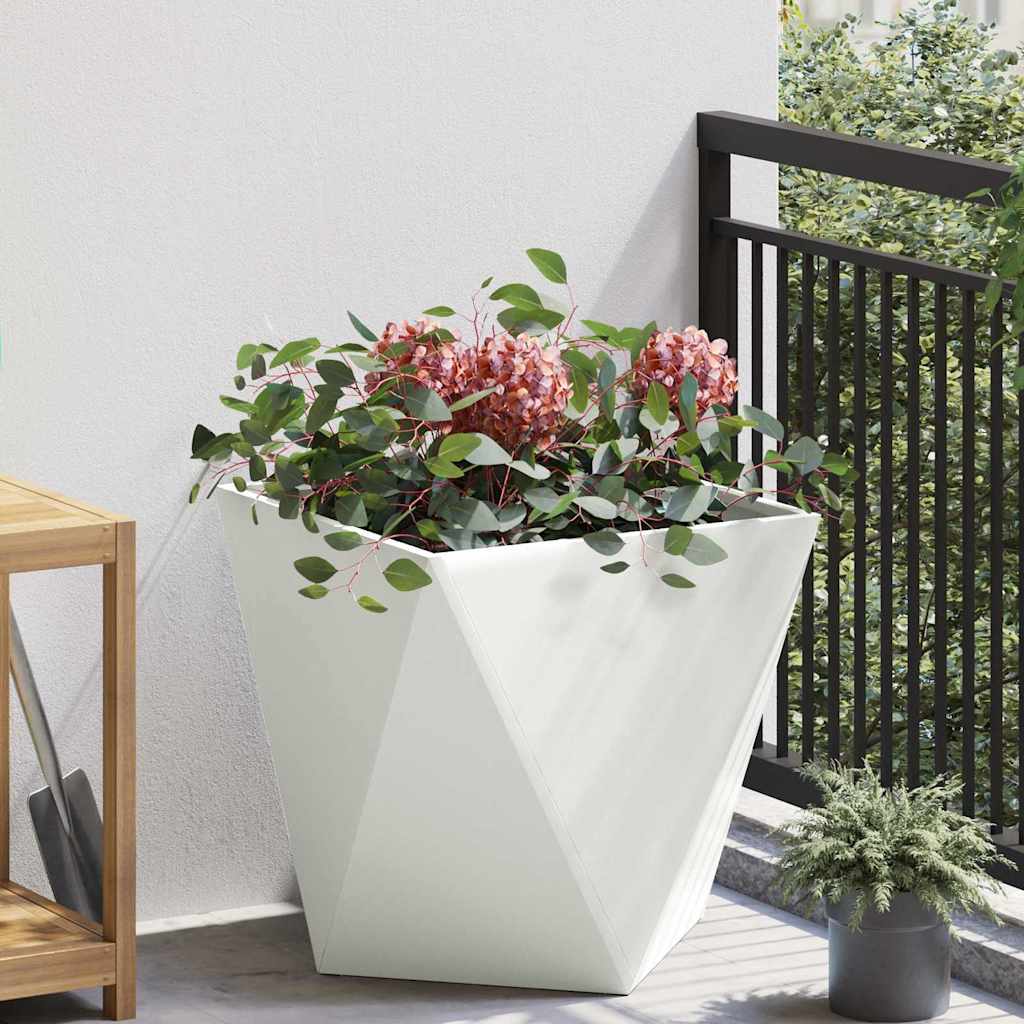 Jardinera vidaxx blanco 50 x 50 x 50 cm acero