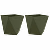 Fioriera Vidaxx 2 pezzi verde oliva 50 x 50 x 50 cm in acciaio