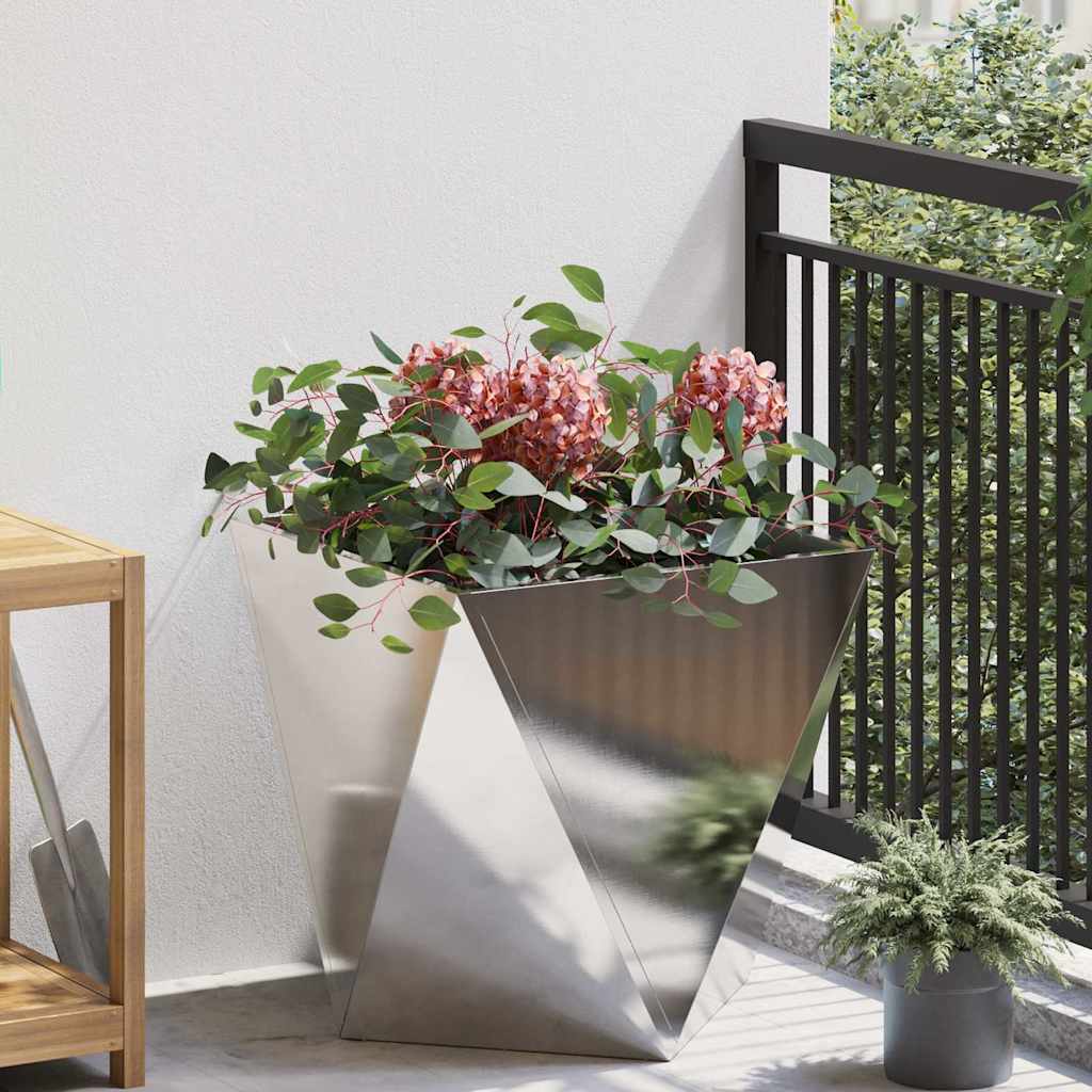 Jardinera vidaxx plateada 50 x 50 x 50 cm acero inoxidable