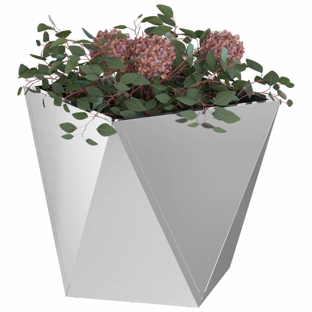 Jardinera vidaxx plateada 50 x 50 x 50 cm acero galvanizado