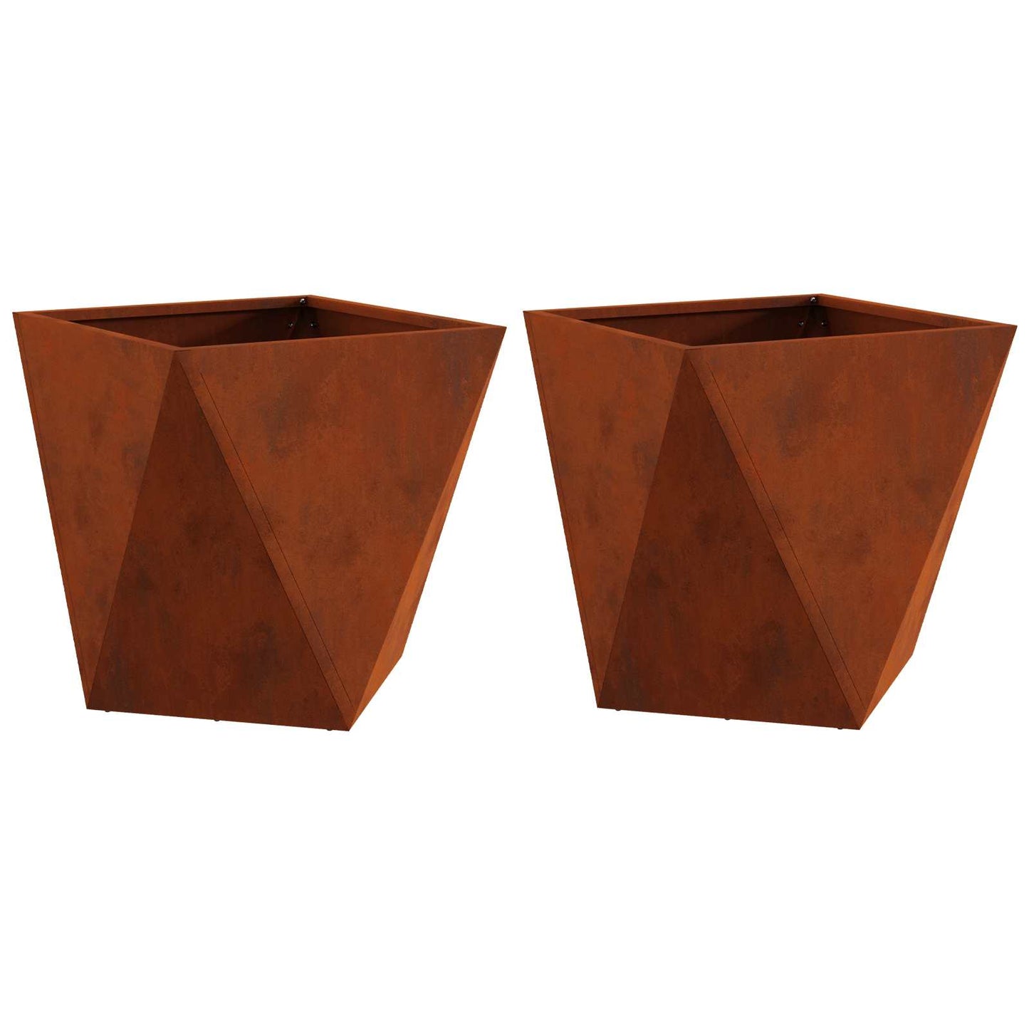 Jardinera vidaxx 2 piezas oxidada 50 x 50 x 50 cm acero corten