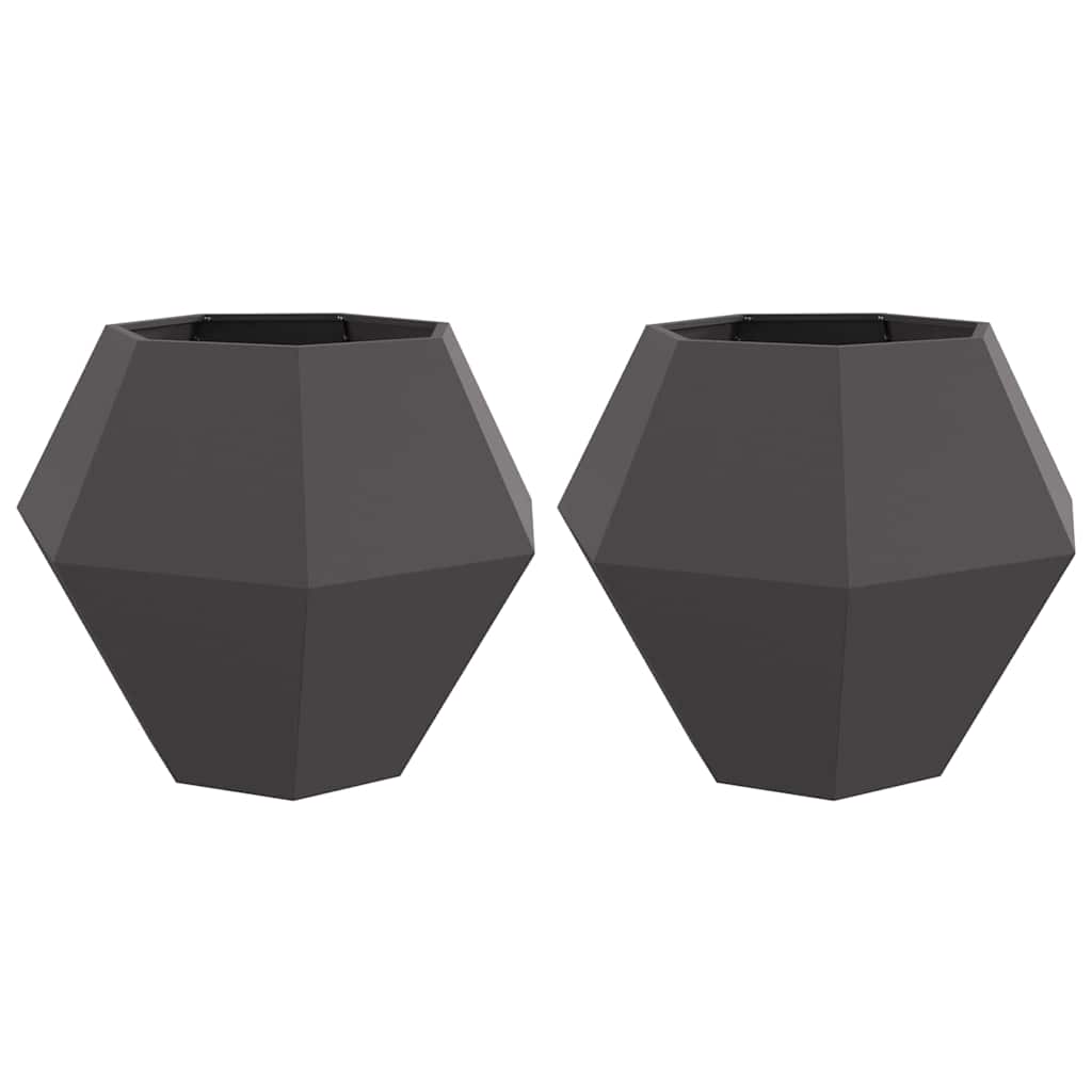 Vidaxx macetero 2 piezas negro 100 x 100 x 80 cm acero