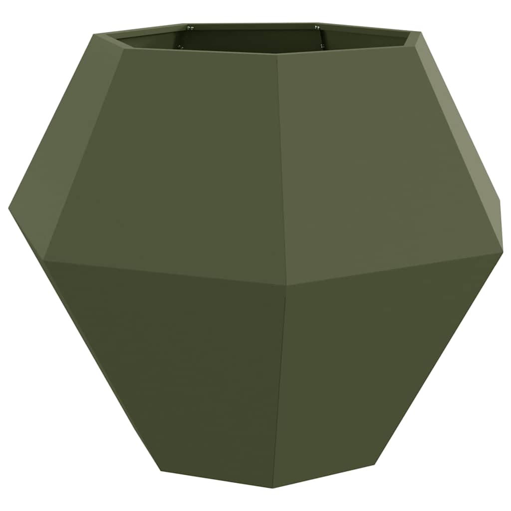 Vidaxl plantenbak olijf groen 100 x 100 x 80 cm staal