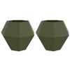 VidaXL macetero 2 piezas verde oliva 100 x 100 x 80 cm acero