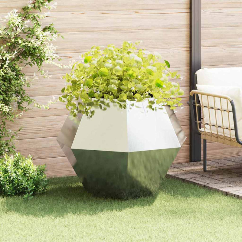 Jardinera vidaxx plateada 100 x 100 x 80 cm acero inoxidable