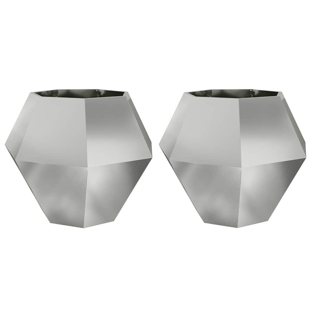 Jardinera vidaxx 2 piezas plata 100 x 100 x 80 cm acero galvanizado