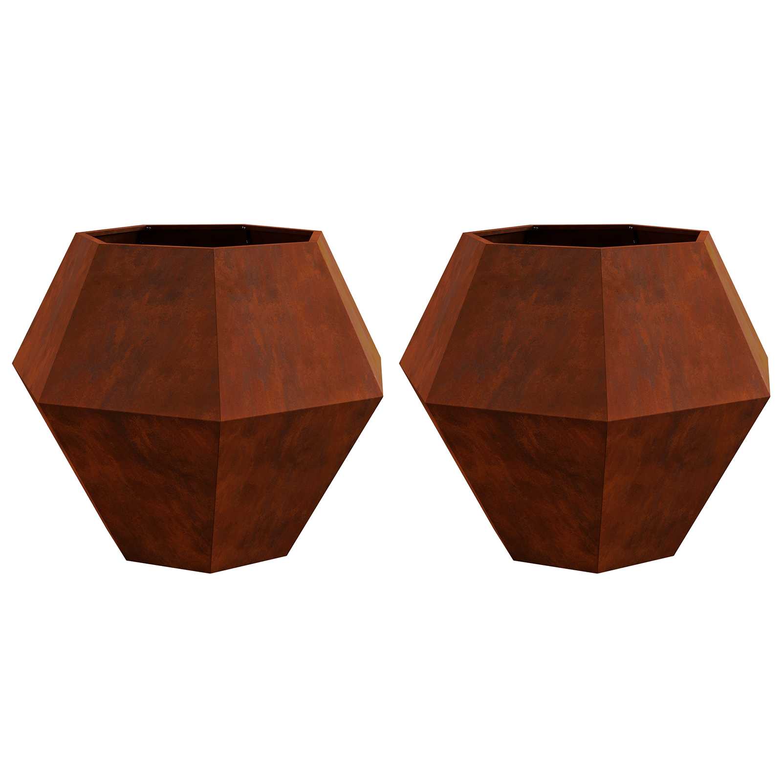 Vidaxl plantenbak 2 pcs roestig 100 x 100 x 80 cm cortenstaal
