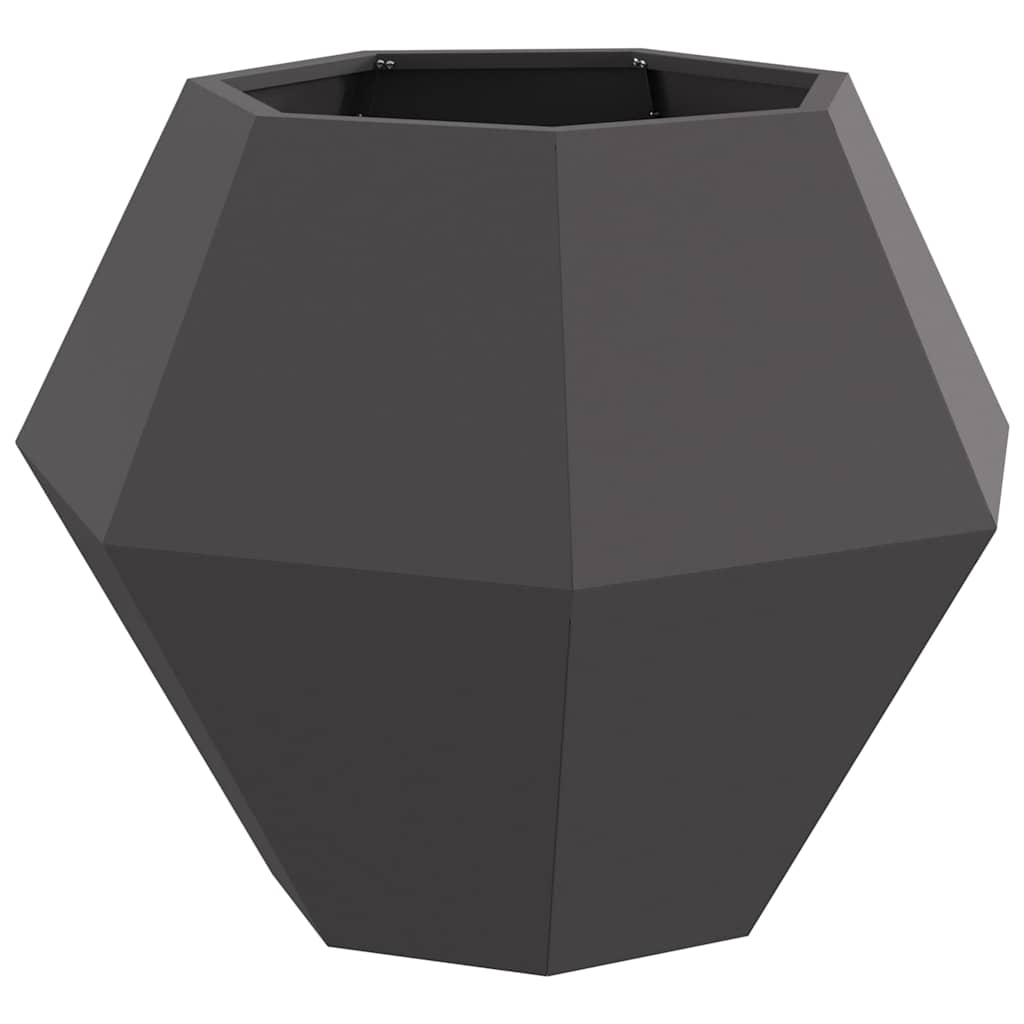 Fioriera Vidaxx nera 75 x 75 x 60 cm in acciaio
