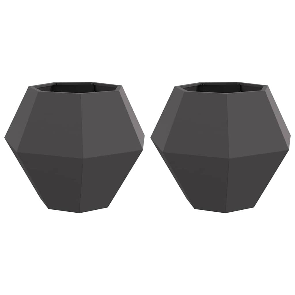 Vidaxx macetero 2 piezas negro 75 x 75 x 60 cm acero