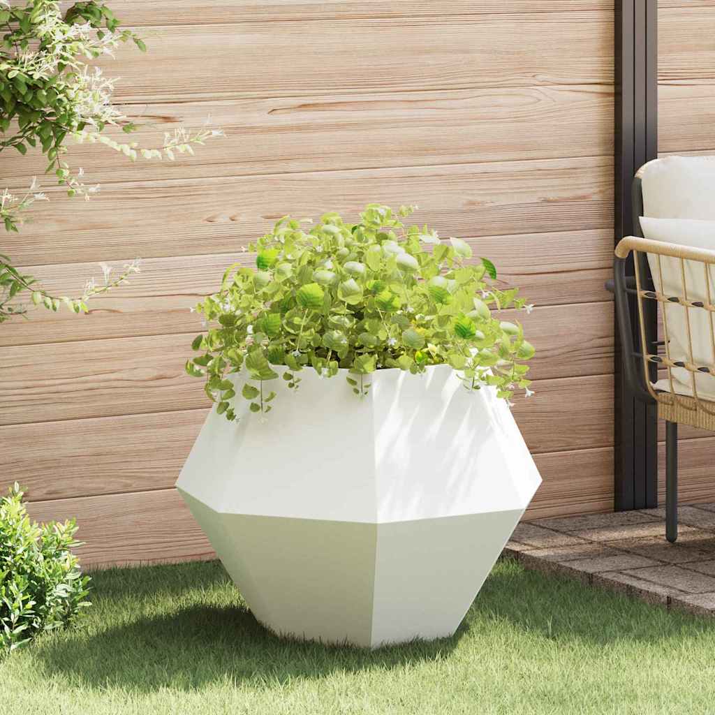 Jardinera vidaxx blanco 75 x 75 x 60 cm acero