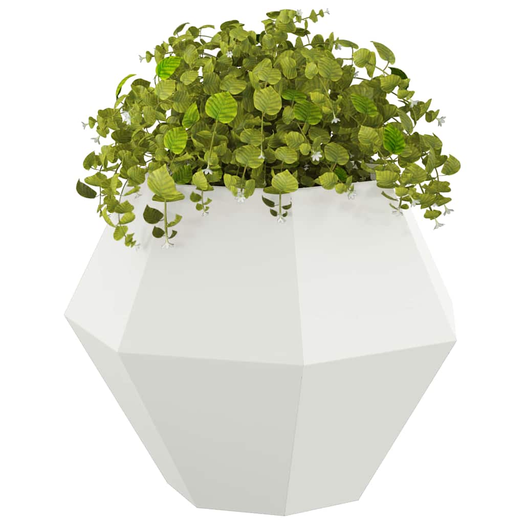 Vidaxx macetero 2 piezas blanco 75 x 75 x 60 cm acero