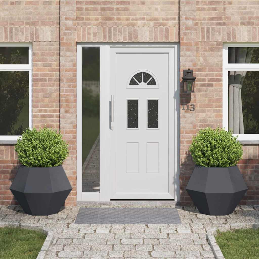Vidaxl plantenbak 2 pcs antraciet 75 x 75 x 60 cm staal