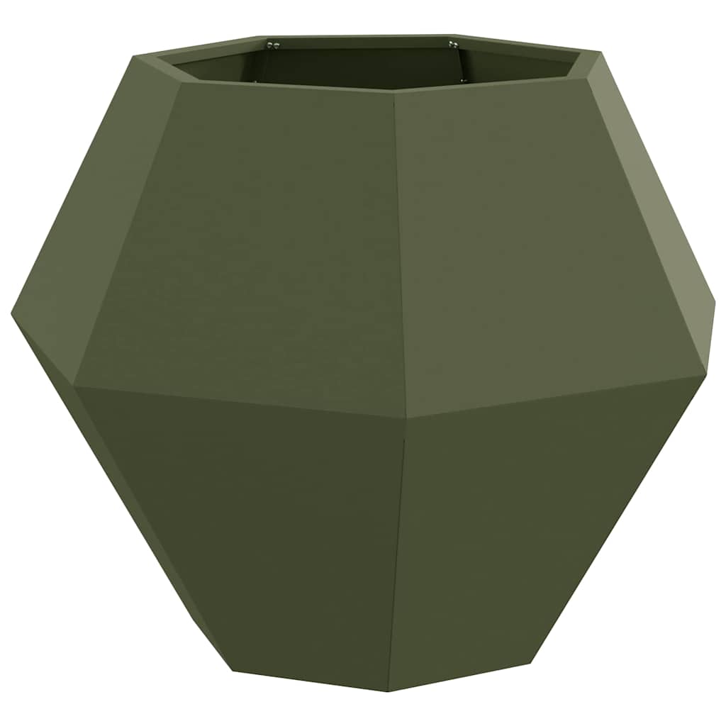 Fioriera Vidaxx verde oliva 75 x 75 x 60 cm in acciaio