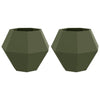Vidaxl plantenbak 2 pcs olijf groen 75 x 75 x 60 cm staal