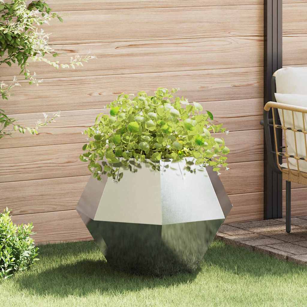 Jardinera vidaxx plateada 75 x 75 x 60 cm acero inoxidable