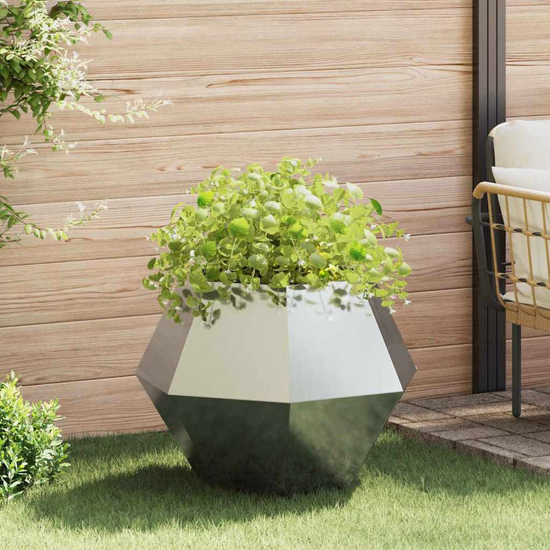 Jardinera vidaxx plateada 75 x 75 x 60 cm acero galvanizado